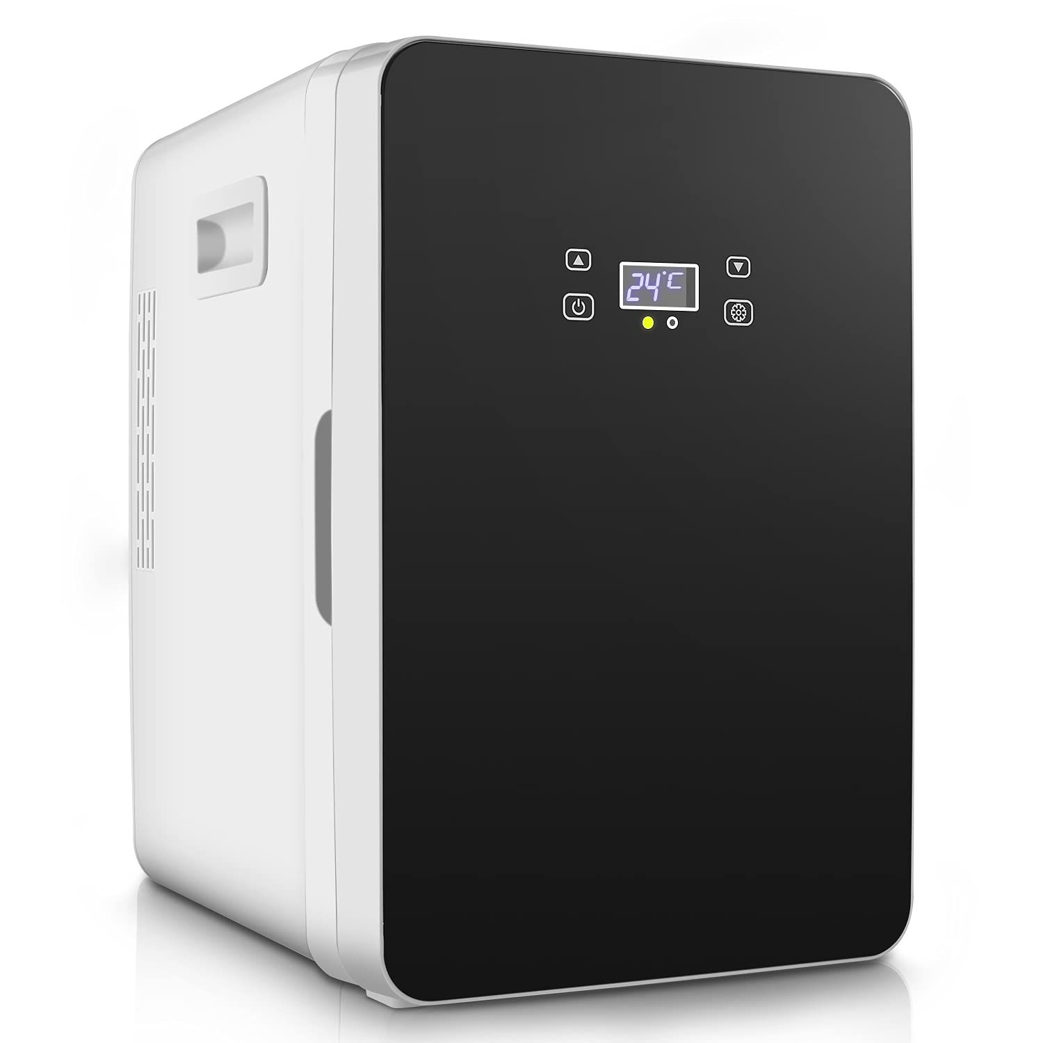 Homdox 20L Mini Fridge - Portable Cooler & Warmer with Temperature Control Panel, 60W Compact Refrigerator for Skincare, Food, Medicine | Perfect for Bedroom, Office, Car & Travel | Black