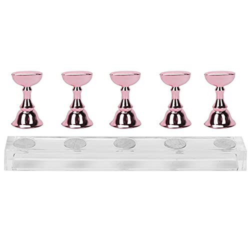 Rose Pink Nail Tips Display Holder - Easy to Use Nail Stand Manicure Tool for Nail Salons & Practice | Perfect for Nail Art Display & Professional Training