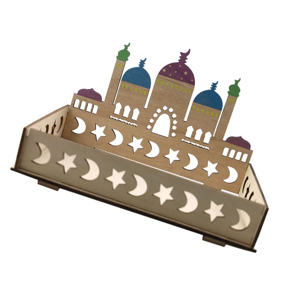 ABOOFAN Wooden Serving Tray - Elegant Eid Mubarak Dessert Platter for Muslim Home Decor, Jewelry Display & Snack Serving | Perfect for Ramadan, Tea Parties & Gift Presentations