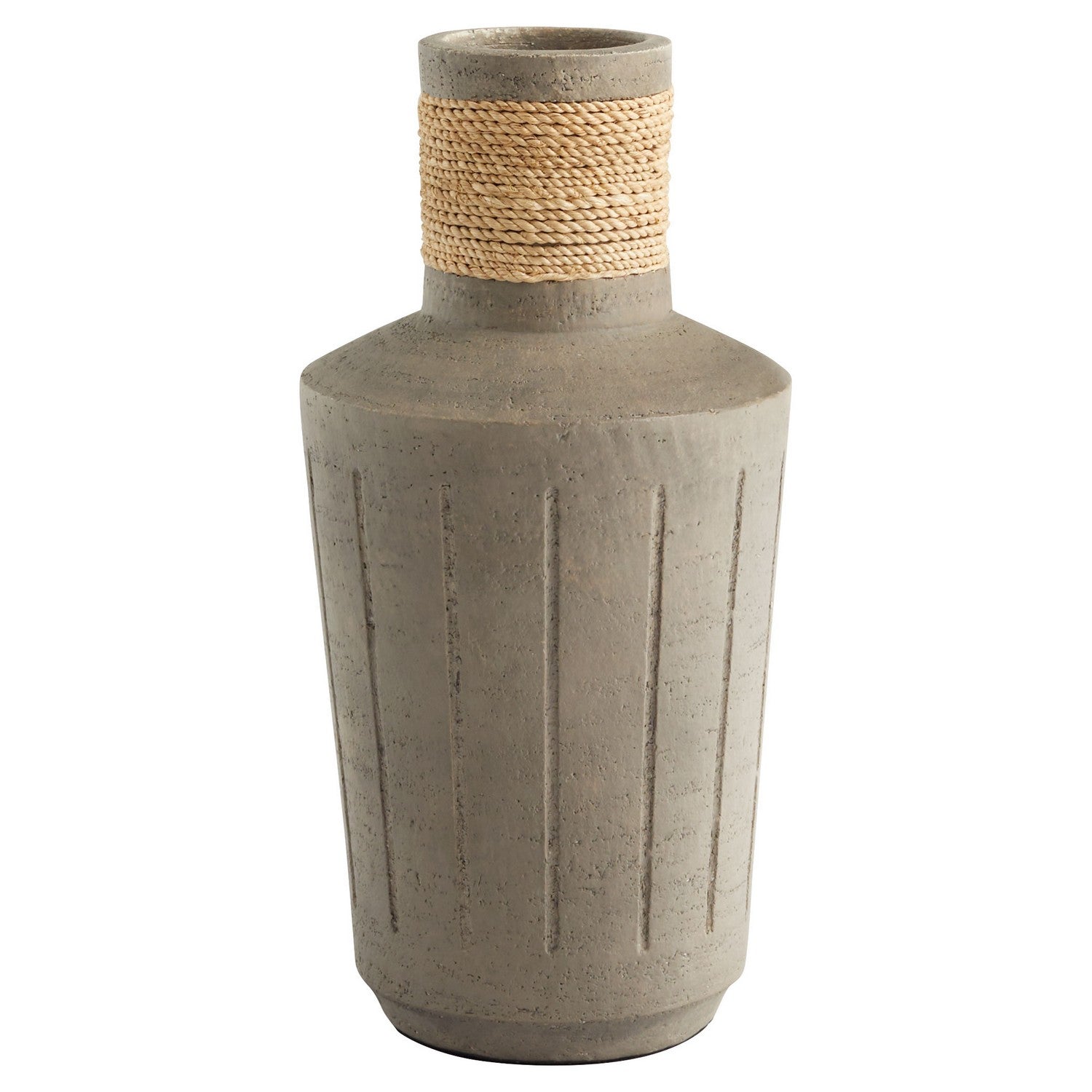 Cyan Design 11556 Hydria Vase - Natural Taupe Squat Ceramic Vase for Home Decor, Centerpiece, Wedding, Living Room, Dining Table