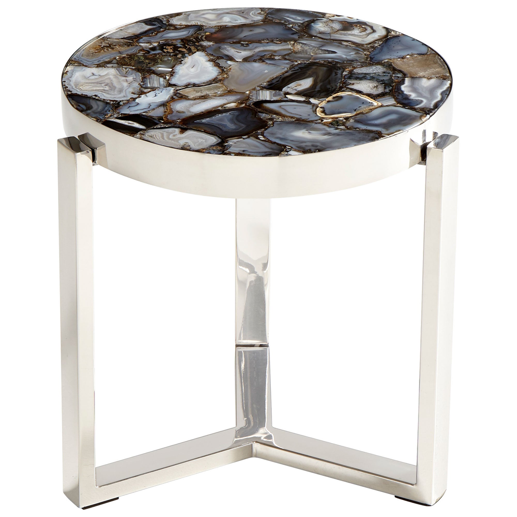 Cyan Design 08985 Geodance Side Table - Modern Nickel Finish Accent Table for Living Room, Bedroom & Office Decor