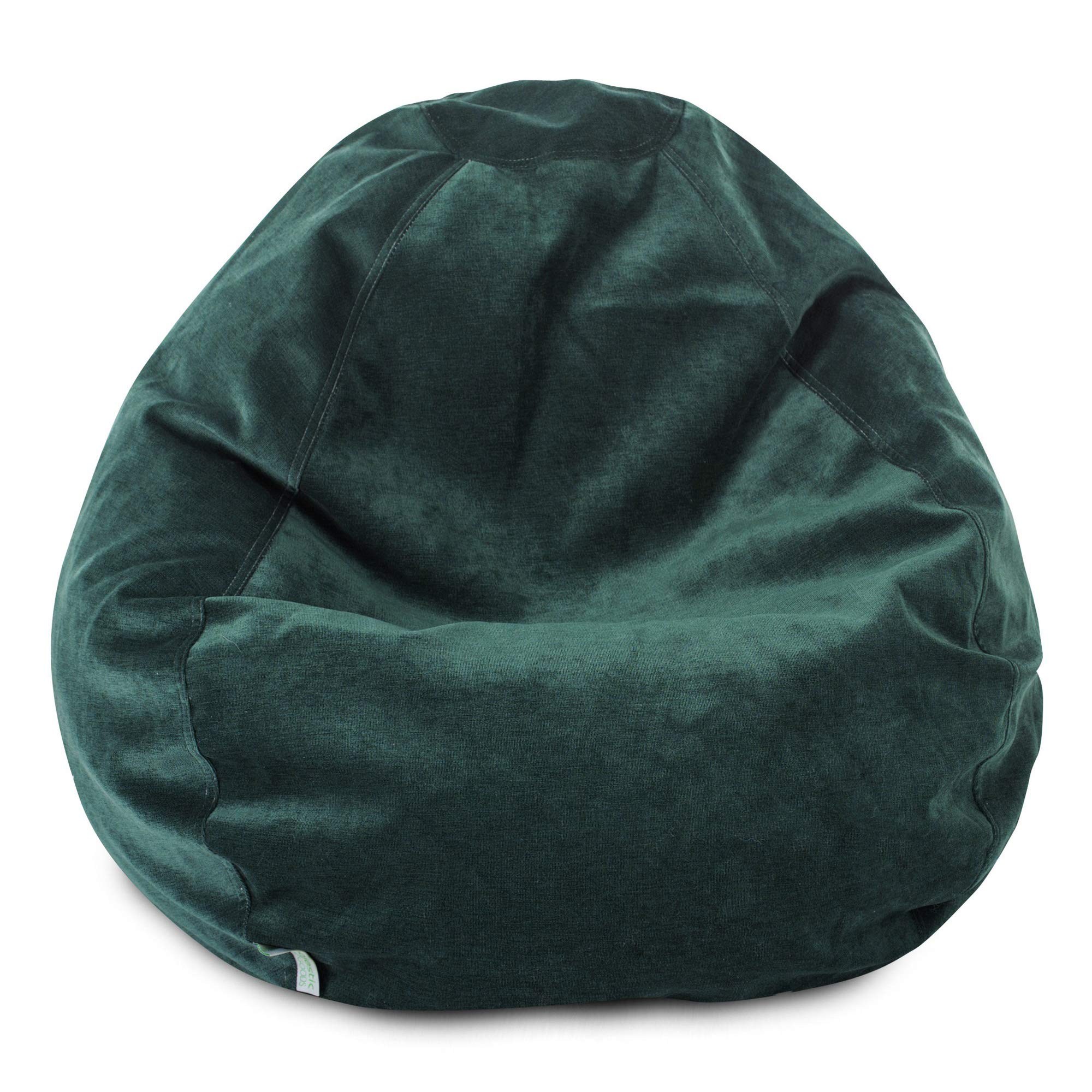 Majestic Home Goods Villa Large Classic Bean Bag Chair - Oversized Comfortable Bean Bag Sofa for Adults & Teens, Marine Blue - Perfect for Living Room, Bedroom, Game Room & Dorm Relaxation