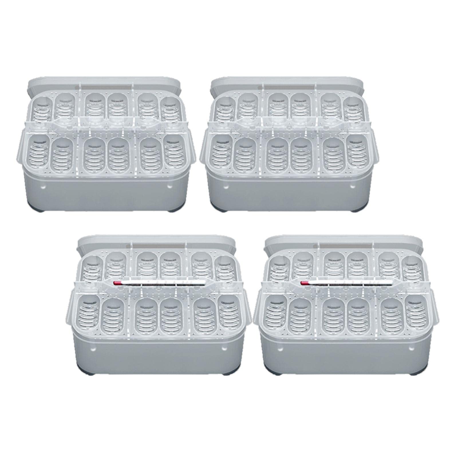 MagiDeal 4-Piece Reptile Egg Incubator Box - Plastic Hatching Container for Snakes, Lizards & Turtles - Perfect for Breeding, Transport & Storage