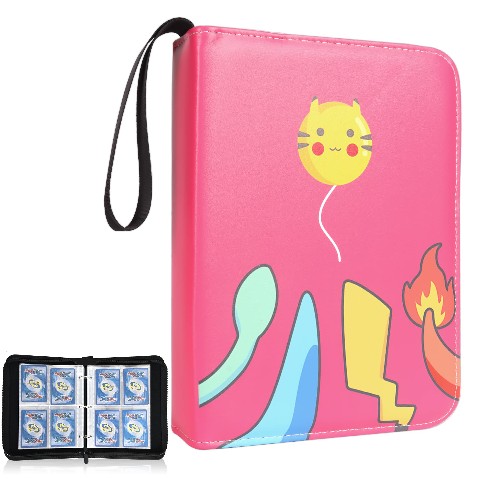Pokemon Card Binder - 400 Pocket Trading Card Binder with Sleeves, Premium PU Leather TCG Collector Album for Baseball, Football & Sports Cards - Perfect for Organizing, Storing & Showcasing Your Valuable Card Collection