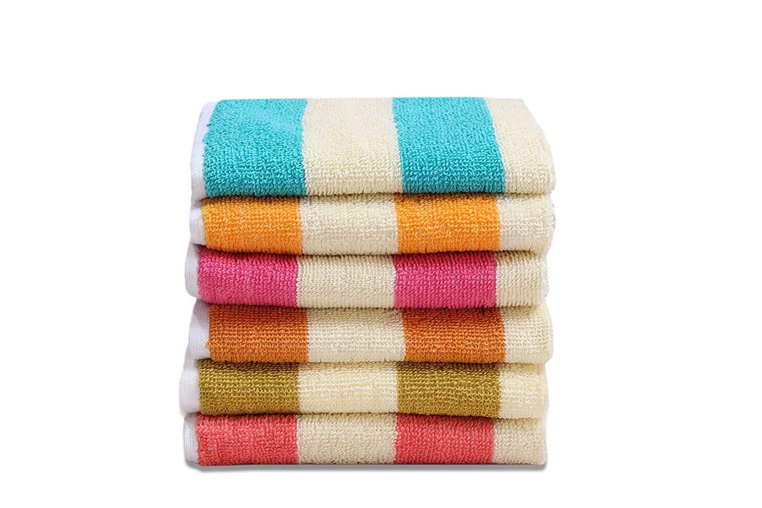 Premium 450 GSM Cotton Face Towels Set of 6 - Soft Multicolor Bath Towels for Spa, Gym & Travel - HSR Collection Luxury Home Essentials