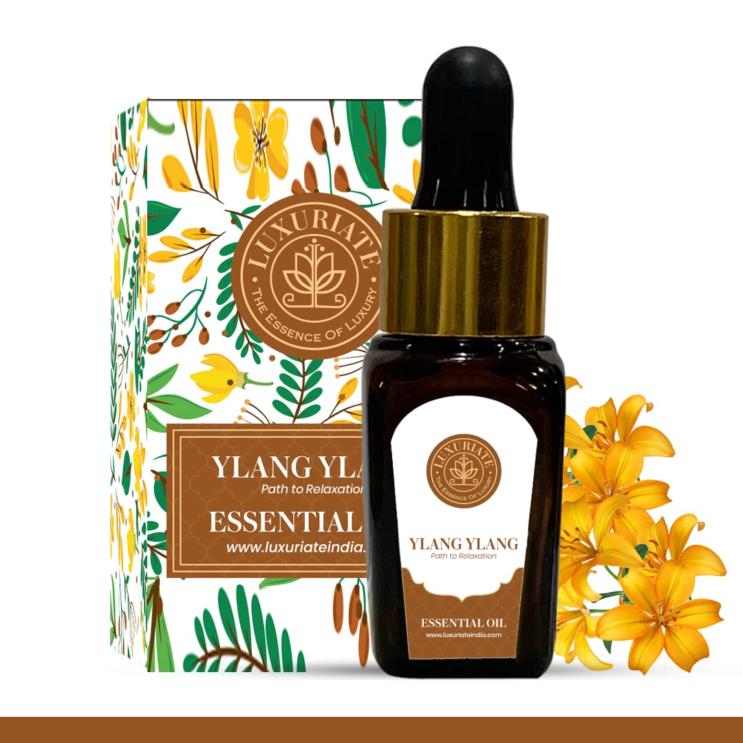 100% Pure Natural Ylang Ylang Essential Oil for Hair Growth, Skin Care & Acne Treatment - Aromatherapy Oil for Diffusers, Massage & Home Fragrance (10ml) - Perfect for Relaxation, Spa & DIY Beauty Products