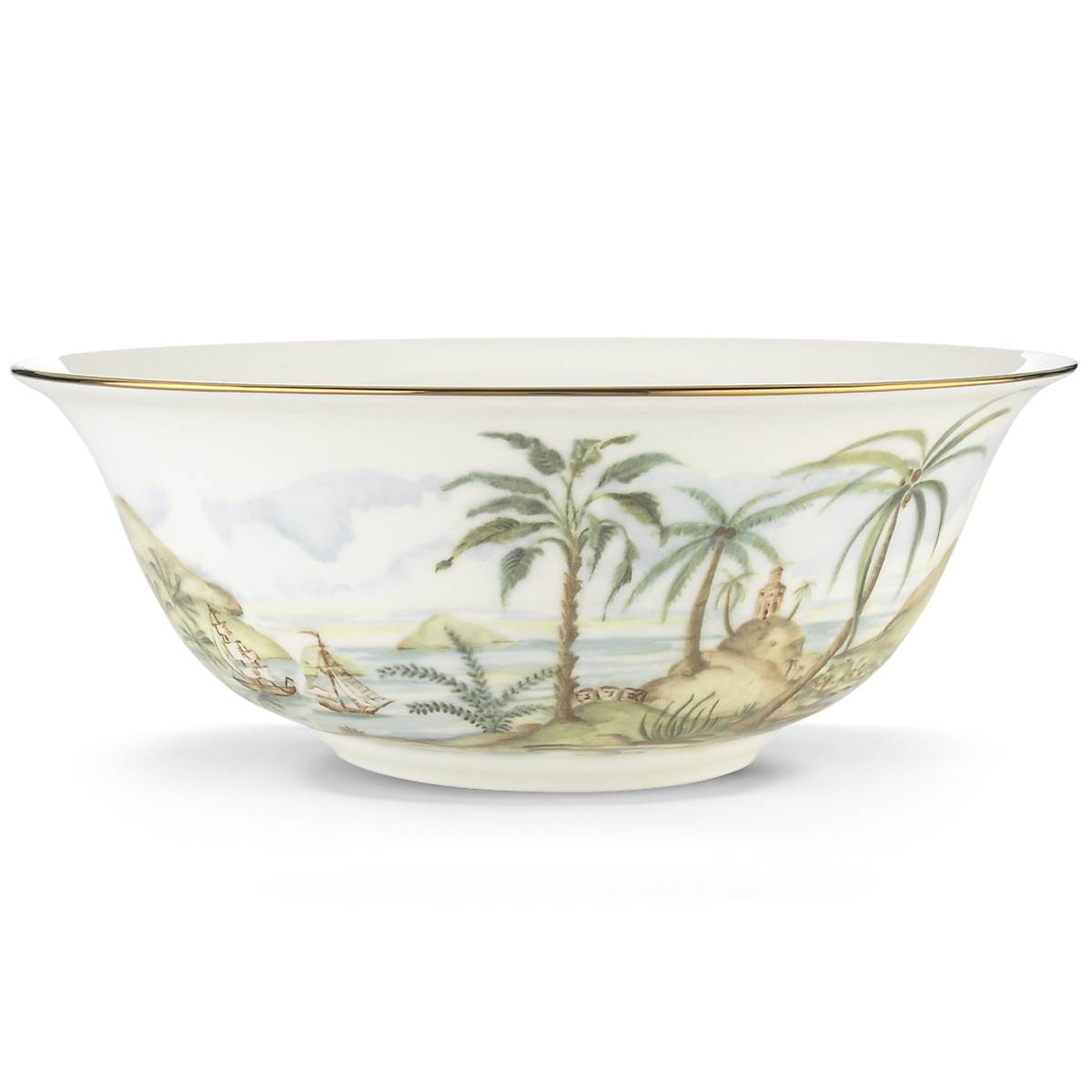 British Colonial Large Serving Bowl - Elegant Ceramic Fruit & Salad Bowl for Dining & Entertaining - Perfect for Parties, Family Gatherings & Home Decor
