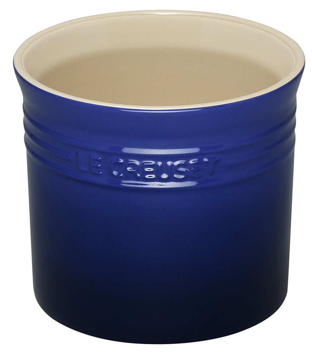 Le Creuset 2.75-Quart Stoneware Utensil Crock Holder - Large Kitchen Organizer for Spoons & Cooking Tools - Perfect for Countertop Storage in Blue