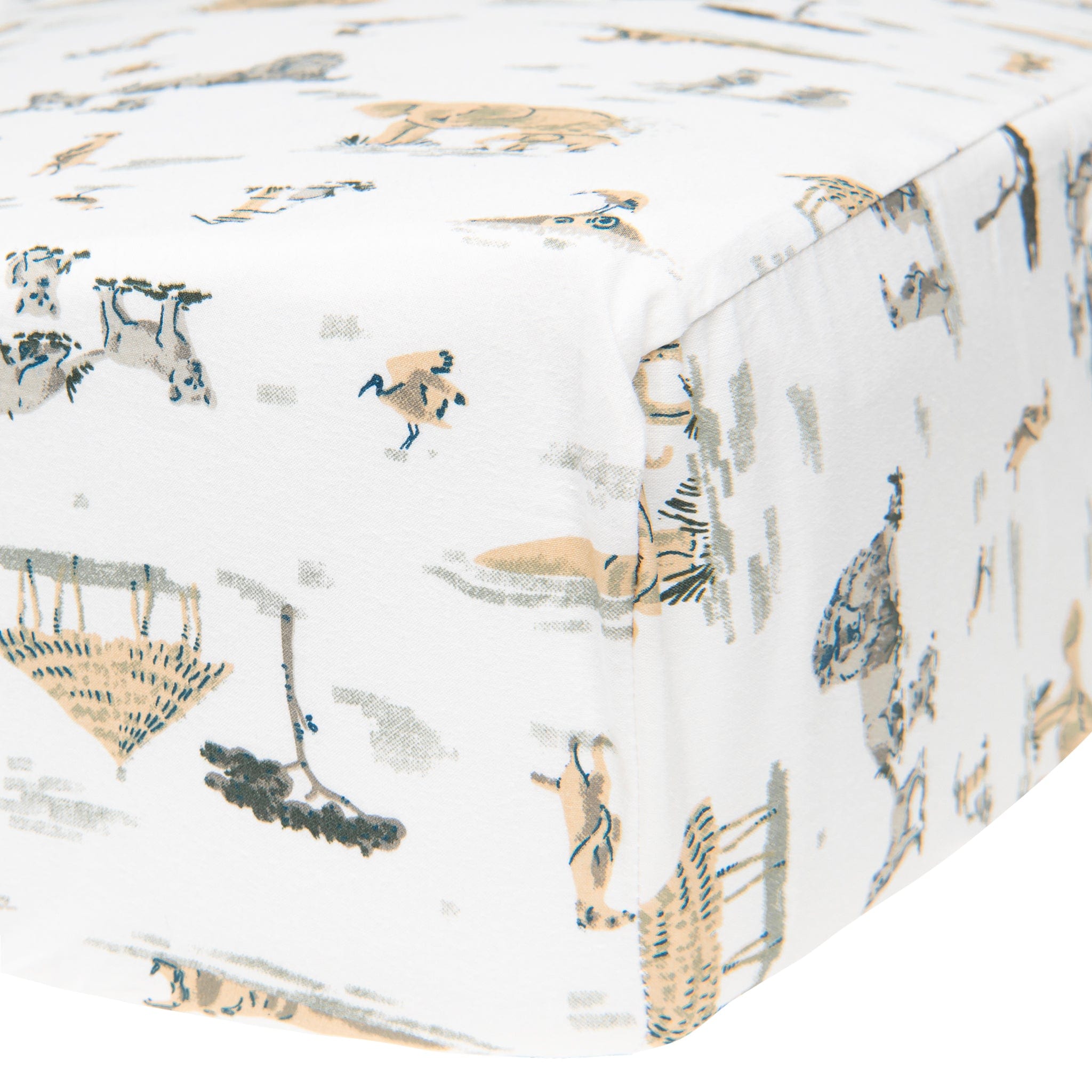 Soft & Breathable Crib Fitted Sheet - Safari Animal Print - 100% Cotton Baby Crib Sheet - Perfect for Nursery, Daycare & Travel - Waterproof & Hypoallergenic