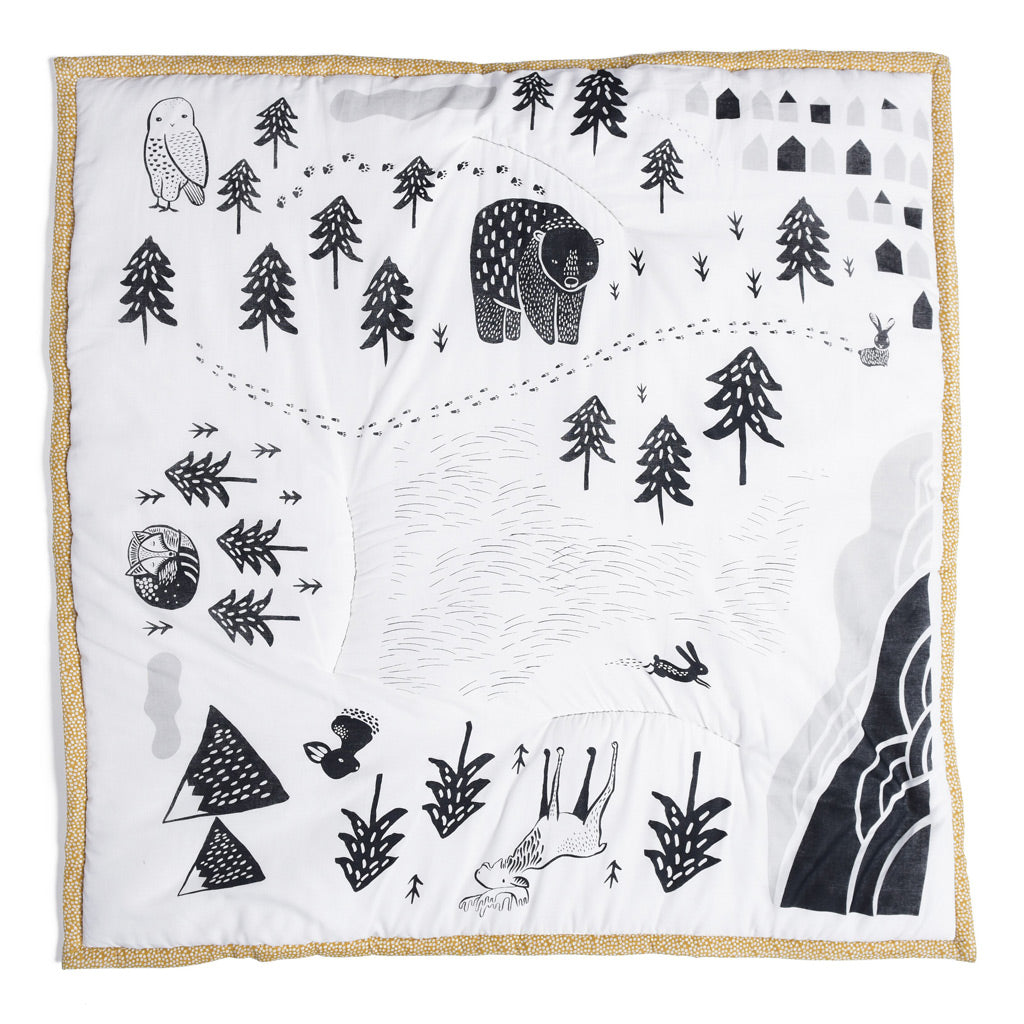 Wee Gallery Organic Cotton Play Mat for Babies - Soft, Non-Toxic & Washable Activity Mat for Tummy Time, Crawling & Sensory Play - Perfect Nursery Floor Mat for Newborns & Infants