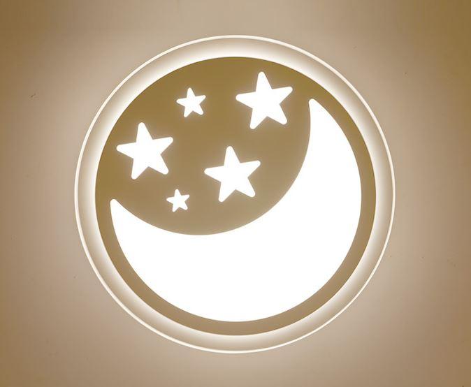 Acrylic Star Moon Ceiling Light - Modern LED Night Light for Bedroom, Living Room & Study - Romantic Celestial Decor for Kids Room & Nursery