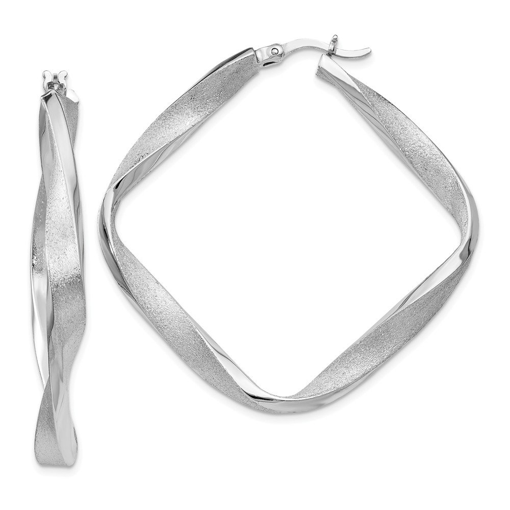 925 Sterling Silver Radiant Essence Twisted Tube Hoop Earrings - 45mm x 11mm | Elegant Dangle Earrings for Women | Perfect for Parties, Weddings & Everyday Wear