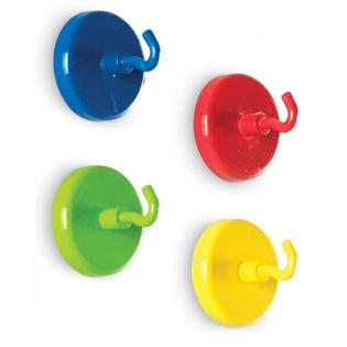 Super Strong Magnetic Hooks Heavy Duty - 4 Pack for Kitchen, Bathroom, Garage Organization & Storage