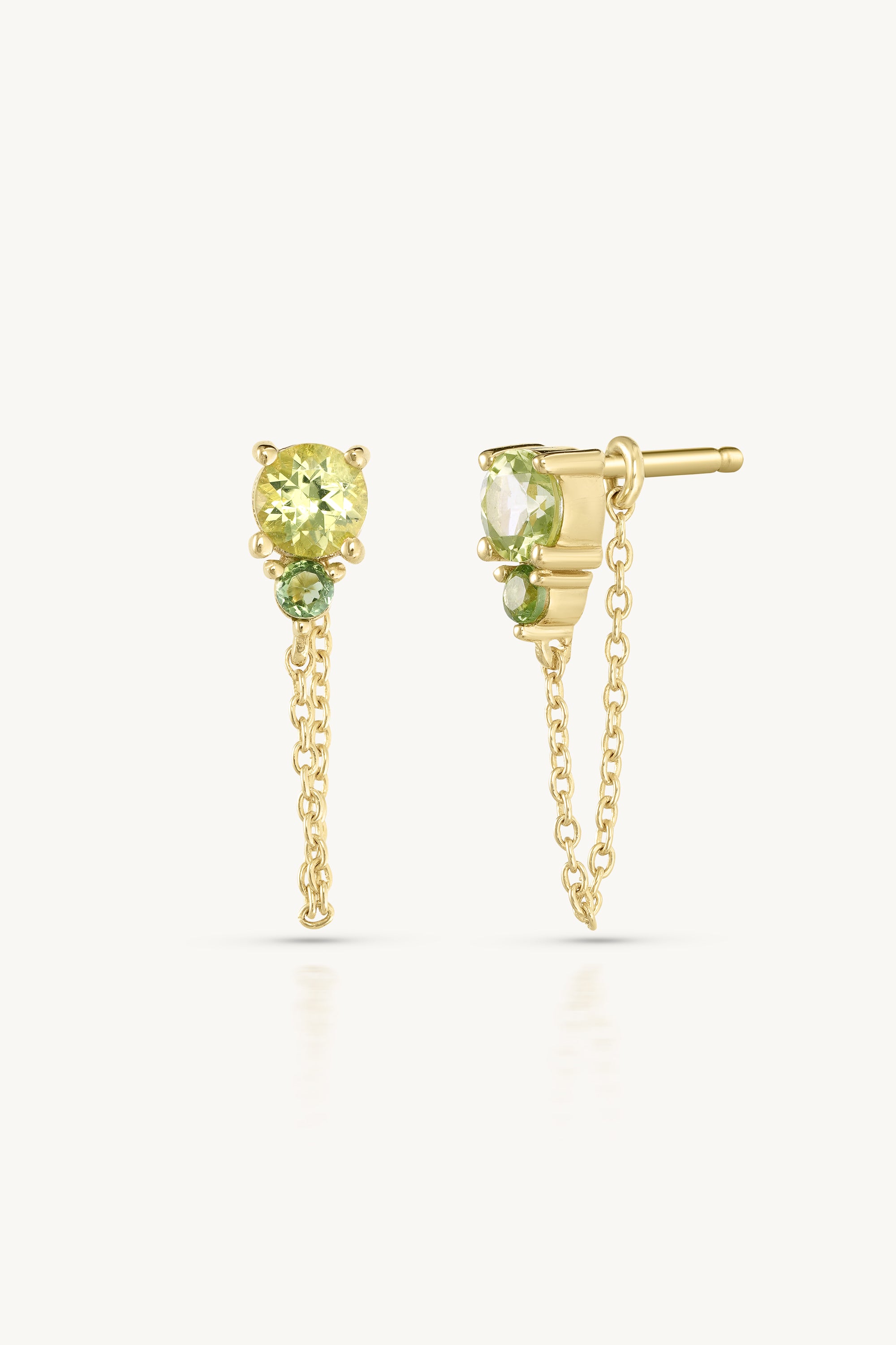 August Ombre Peridot Birthstone Gold Stud Earrings - Perfect Gift for August Birthdays, Anniversaries & Special Occasions