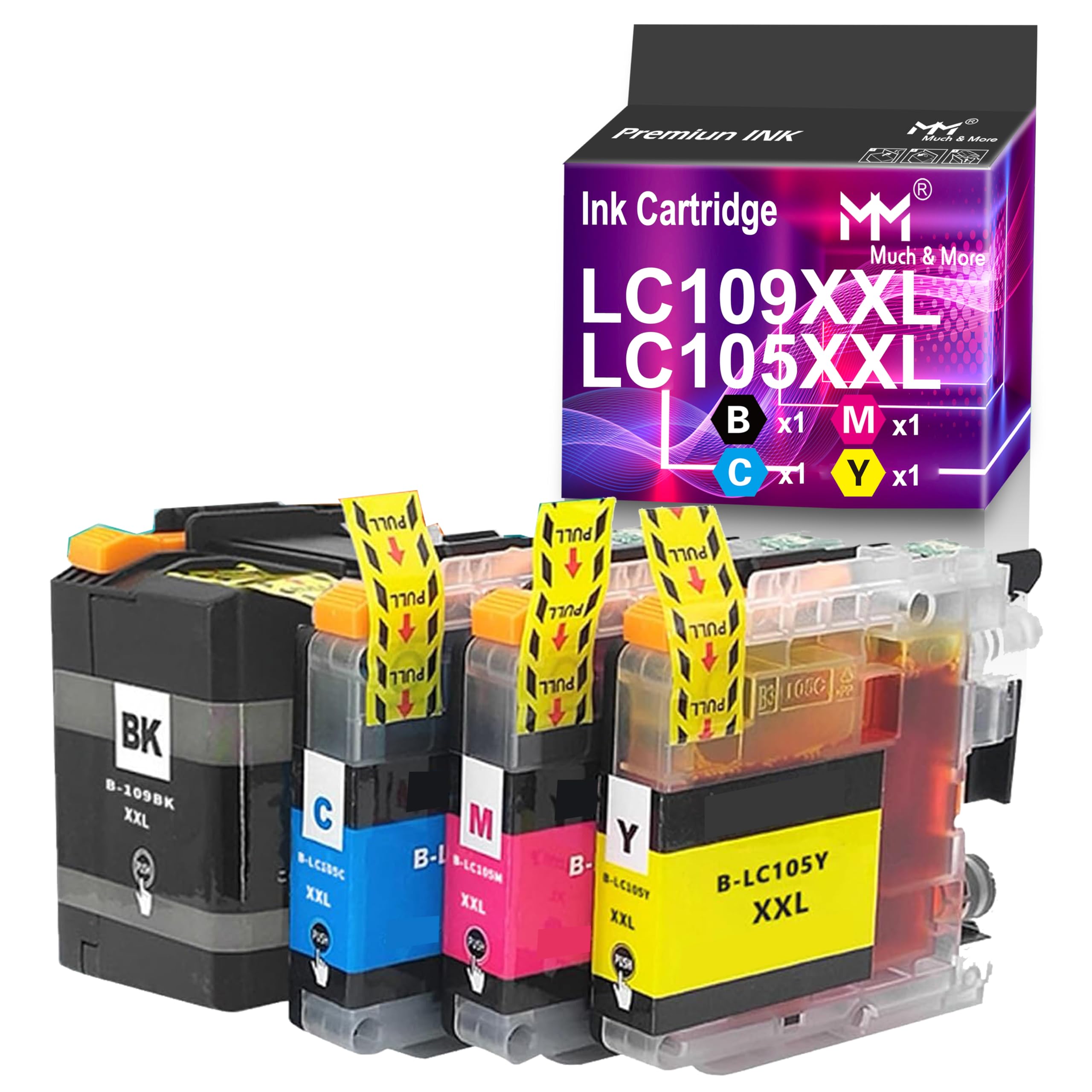 Brother LC109XXL Ink Cartridge 4-Pack - Compatible with MFC-J6920DW Printers for Home & Office Use