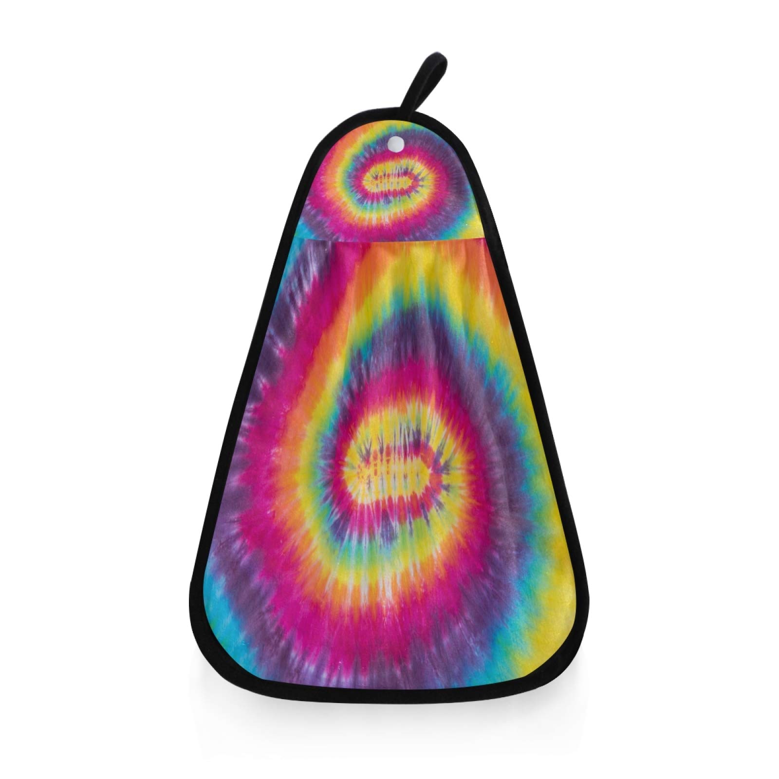 Qilmy Tie Dye Hanging Hand Towel - Fade-Resistant 100% Cotton Kitchen & Bath Towel with Loop (12.2