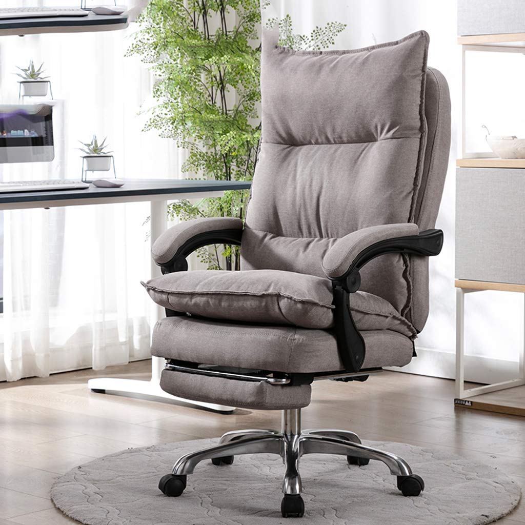 Ergonomic Office Chair with Adjustable Reclining Backrest - Home Computer Desk Chair for Work & Gaming - Breathable Fabric Executive Chair with Lumbar Support (Grey) - Perfect for Home Office, Gaming Setup & Workspace Comfort