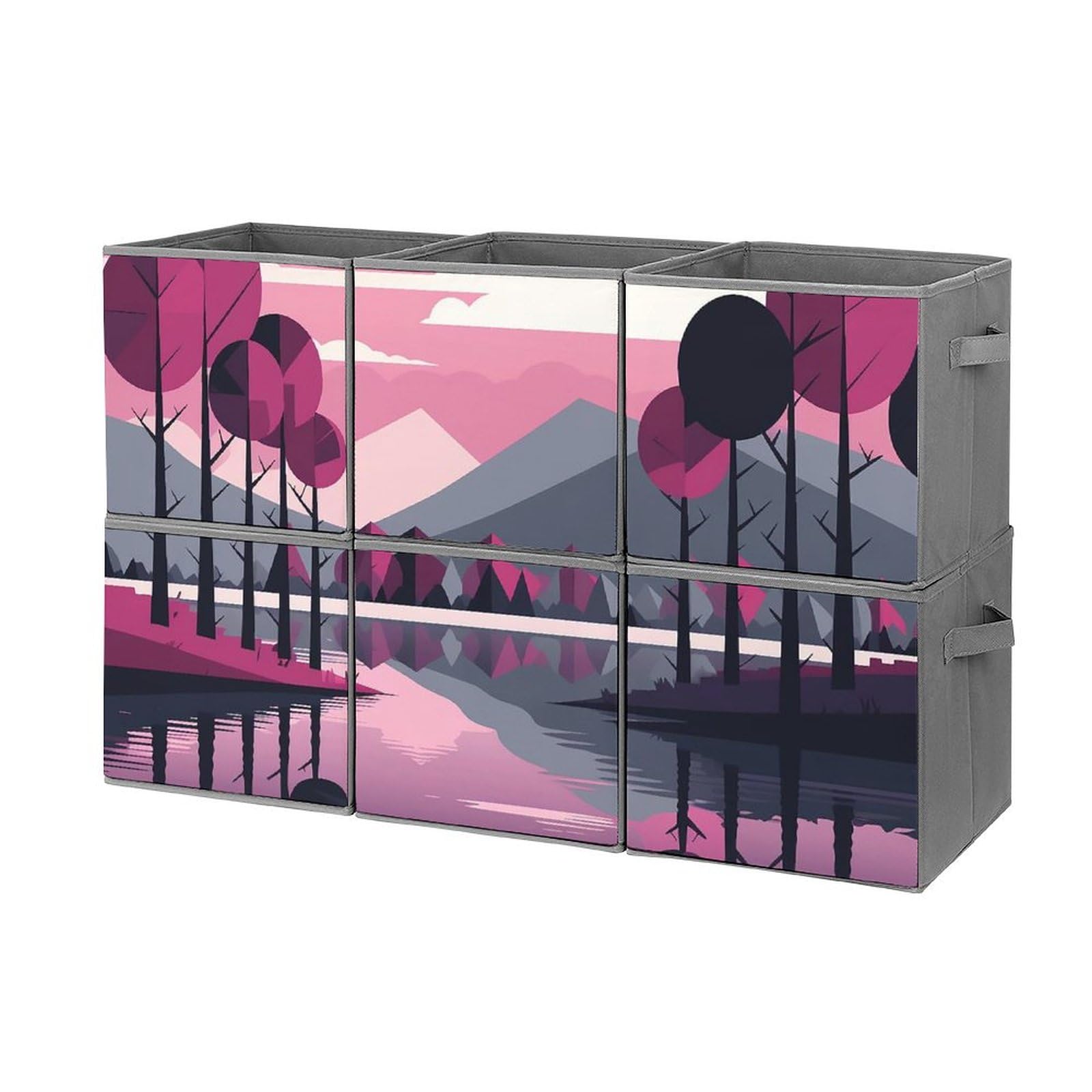 6-Pack Collapsible Storage Bins with Handles - Large Fabric Storage Baskets for Closet, Home & Office Organization - Perfect for Clothes, Toys, Blankets & Seasonal Items