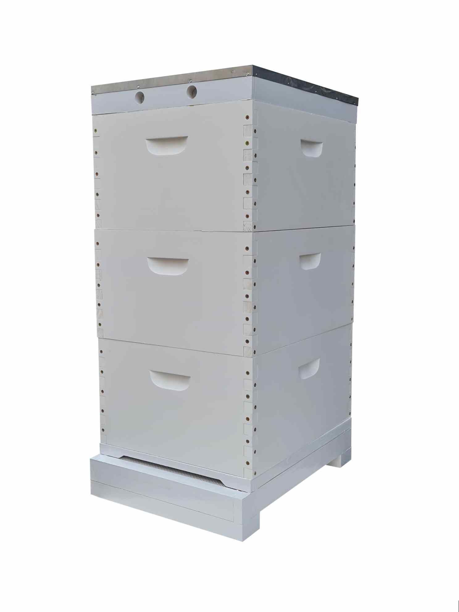 3-Tier Assembled & Painted Beehive with Mesh Bottom Board - Premium Beekeeping Supplies for Honey Production & Pollination - Perfect for Backyard Beekeepers & Garden Pollination