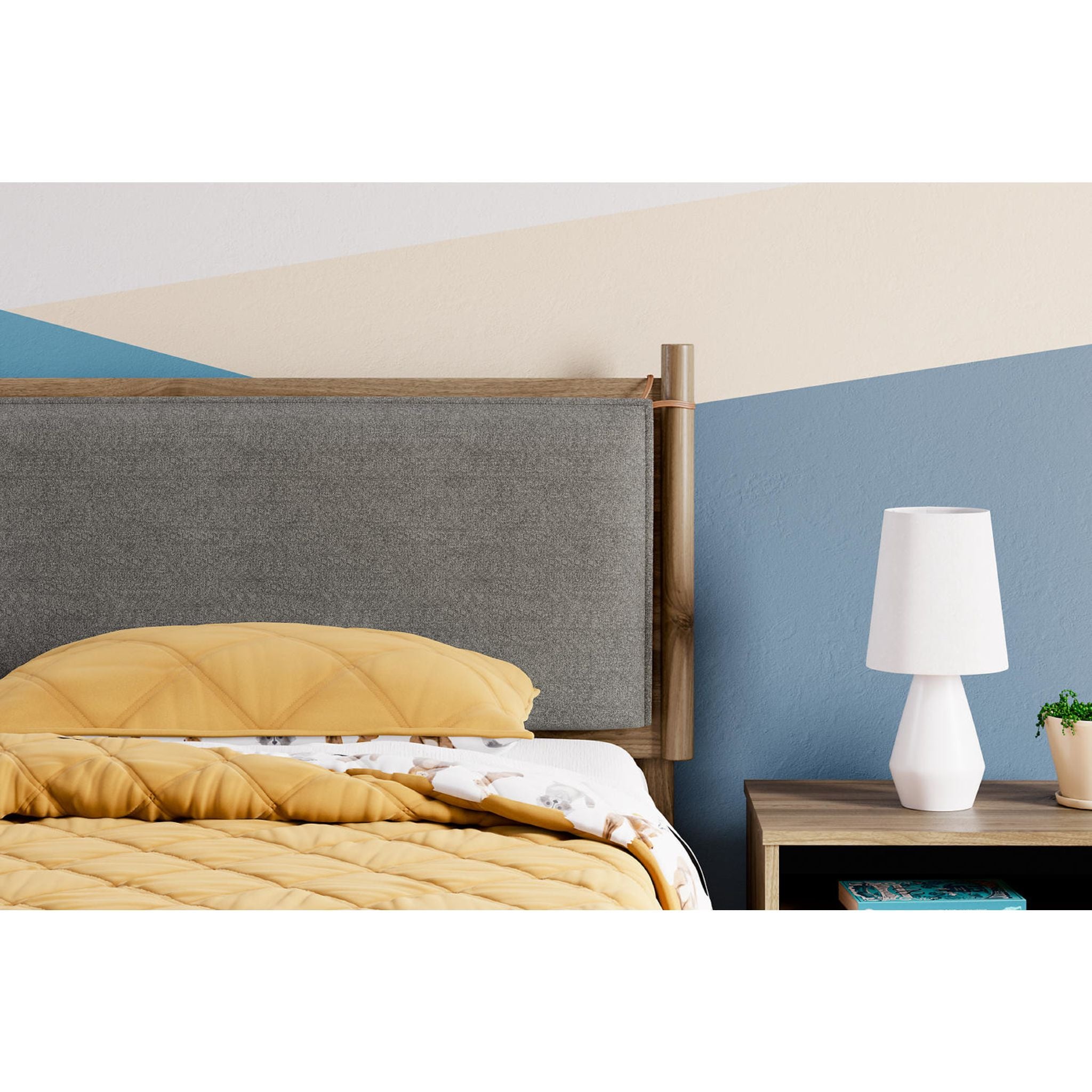Aprilyn Twin Panel Bed in Honey Finish - Modern Wooden Twin Size Bed Frame for Kids & Teens - Perfect for Bedrooms, Dorms, and Guest Rooms
