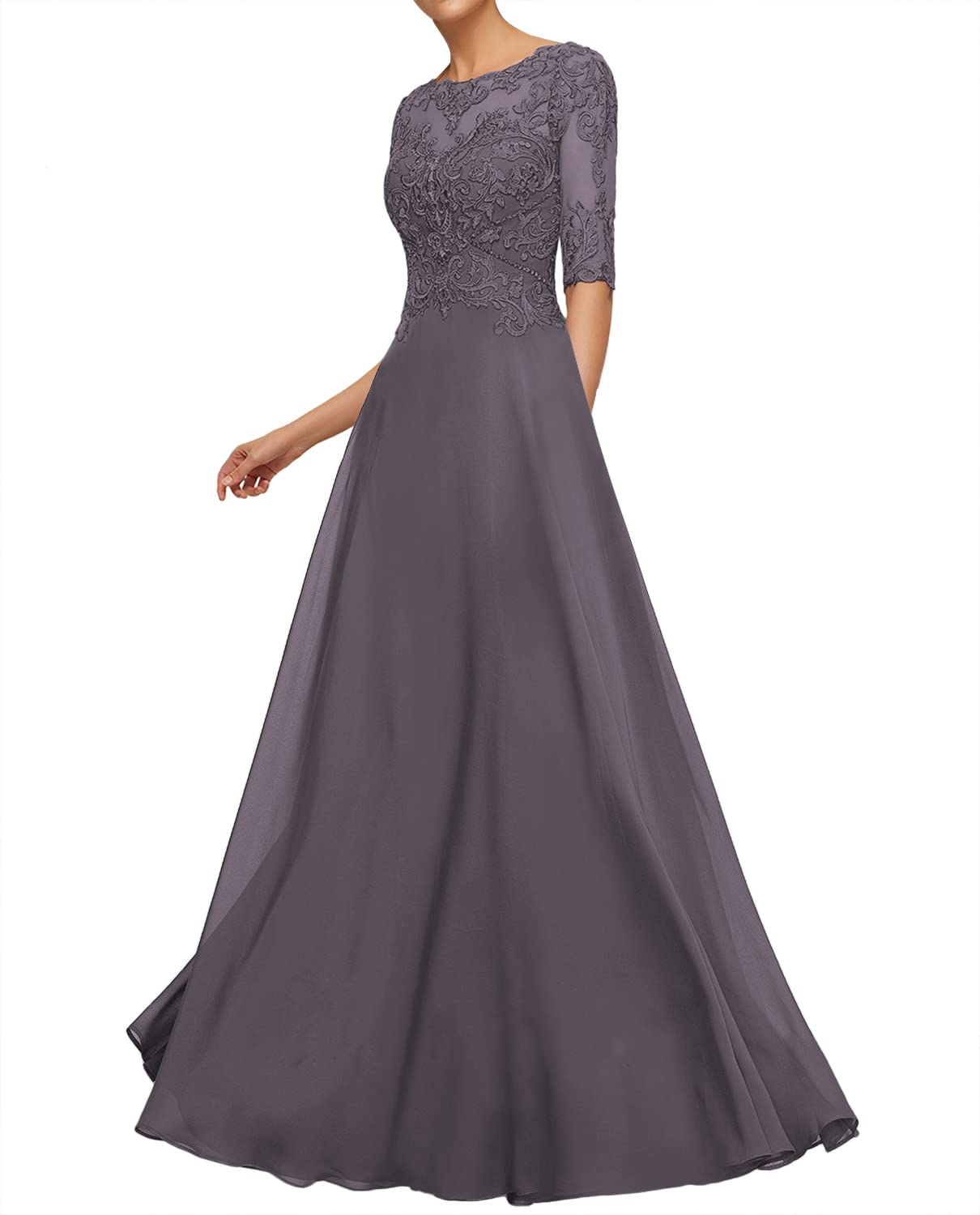 Elegant Lace Applique Wedding Guest Dresses for Women - Mother of The Bride Evening Gowns with Short Sleeves | Perfect for Formal Weddings, Parties & Special Occasions