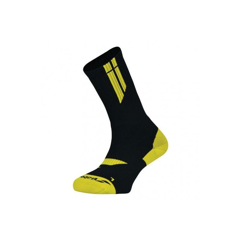 Babolat Team Big Logo Tennis Socks - Black & Yellow for Men & Women - Moisture Wicking Athletic Socks for Tennis, Running & Workout