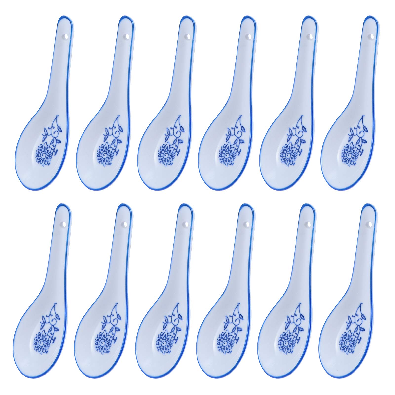 DOITOOL 12-Piece Ceramic Soup Spoons Set - Elegant Porcelain Soup & Dessert Spoons for Adults - Perfect for Soup, Cereal, Ice Cream & Dessert Serving