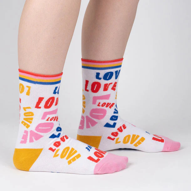 Sock It To Me Love Crew Socks - Fun & Comfortable Novelty Socks for Women & Men - Perfect for Casual Wear, Gifts, and Everyday Fashion