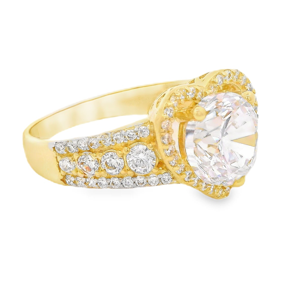 14K Gold Heart CZ Engagement Ring for Women - Elegant Cubic Zirconia Wedding Band, Promise Ring, Anniversary Gift - Perfect for Valentine's Day, Proposals & Special Occasions