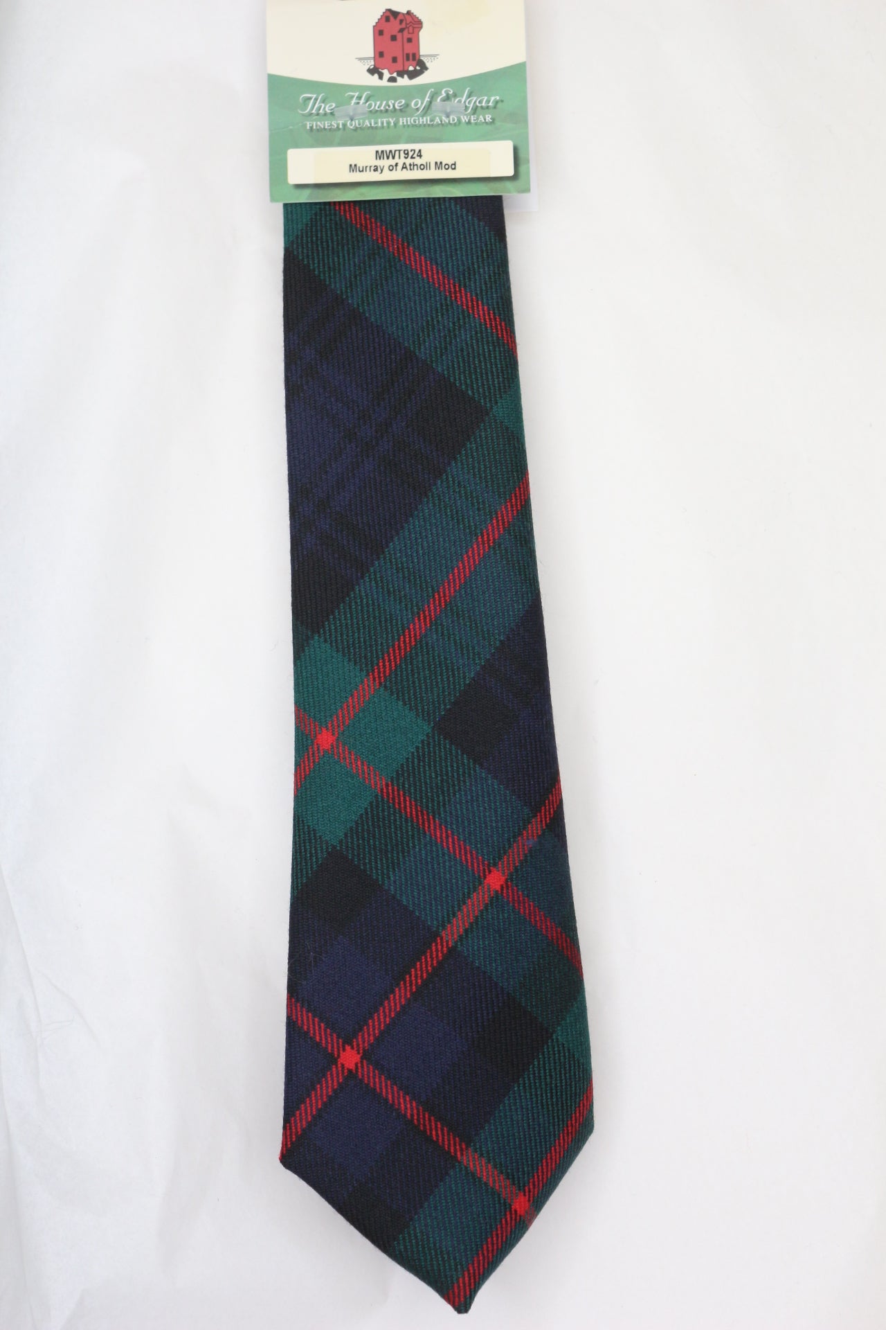 Murray of Atholl Modern Tartan Tie by House of Edgar | Premium Scottish Wool Necktie for Men | Perfect for Weddings, Business & Formal Events