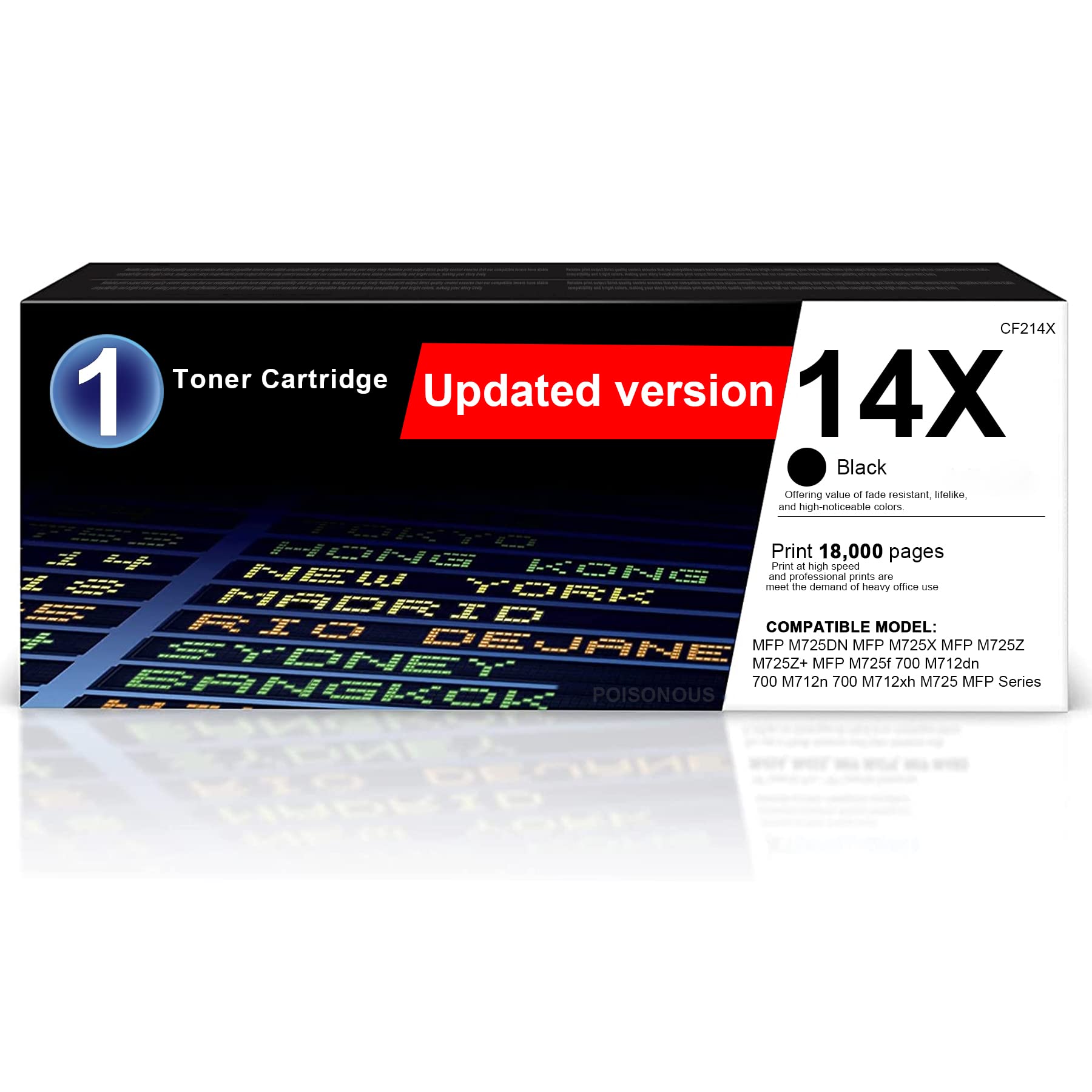 High-Yield CF214X Black Toner Cartridge - Compatible with HP M725, M712 Series Printers (M725DN, M725X, M725Z, M725f, M712dn, M712n) | 1-Pack Replacement | Perfect for Office & Home Printing Needs