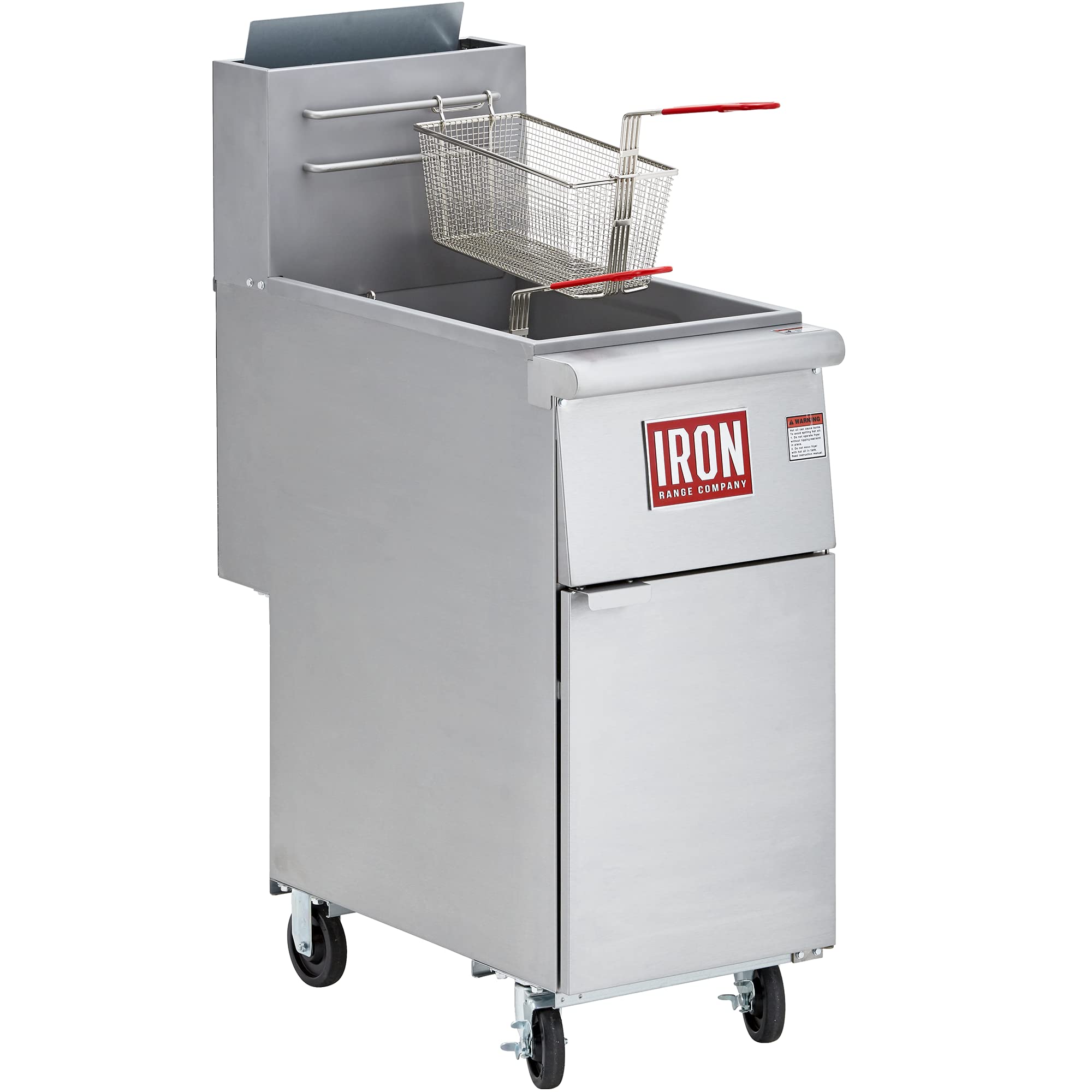 Commercial 50 Lbs. LPG Liquid Propane Gas Fryer - 120,000 BTU Stainless Steel Free Standing Deep Fryer with ETL Certification (Red) - Perfect for Restaurants, Food Trucks & Outdoor Catering Events