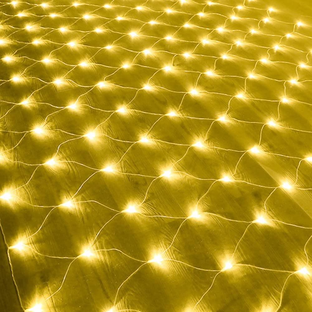 JANRON 192 LED Fairy Net Lights Outdoor - 8 Lighting Modes, Waterproof 2m x 3m Garden Mesh String Lights (Mains Powered) for Yard, Fence, Bushes, Wedding & Christmas Decorations | Perfect for Patio, Backyard, Party & Holiday Displays