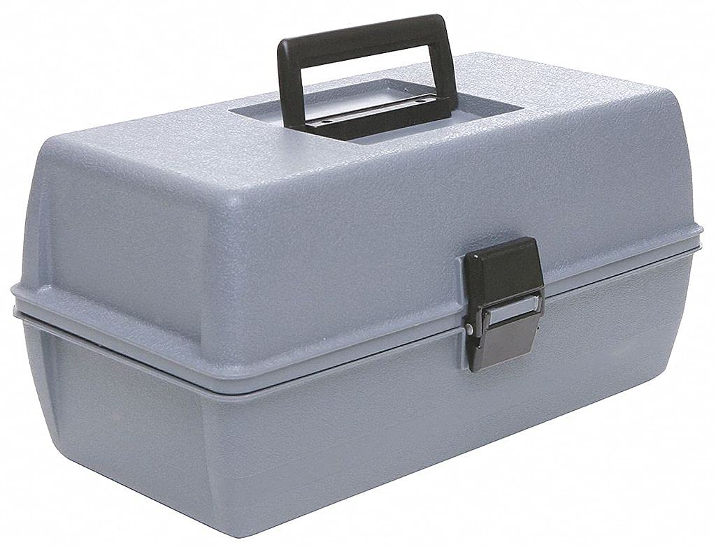 LKX-TKLBOX Gray Lockout Tool Box - Empty Industrial Safety Storage for Workplace & Construction Site Use