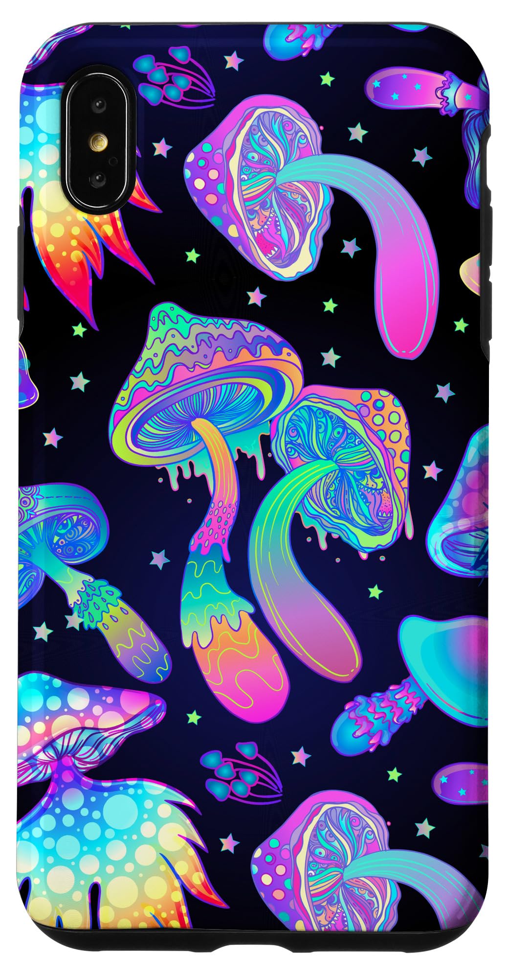 iPhone XS Max Case - Psychedelic Magic Mushroom Design, Durable Protective Cover for iPhone XS Max - Perfect for Music Festivals & Trippy Aesthetic Lovers