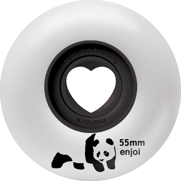 Enjoi Panda 55mm White Skateboard Wheels - Set of 4 - High-Performance Skate Wheels for Street & Park Riding - Perfect for Cruising, Tricks & Smooth Rides