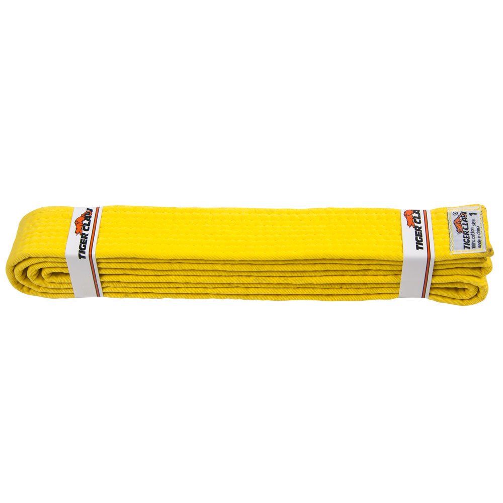 Tiger Claw 100% Cotton Martial Arts Uniform with Ranking Belt – 10 Solid Colors (Black, Yellow, Purple, Red, Blue, Green, Orange, Brown, White & Yellow) for Karate, Taekwondo, and Kung Fu Training