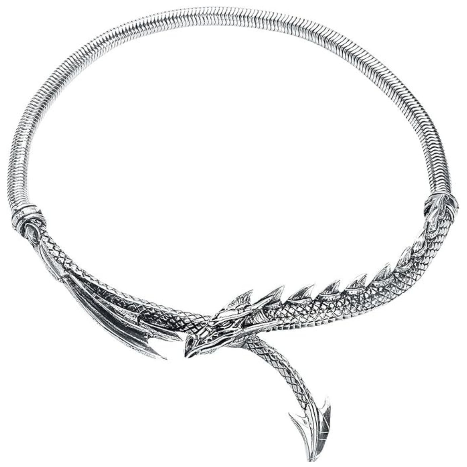 Alchemy of England Dragons Lure Necklace - Sterling Silver Pendant with Dragon Charm | Perfect for Fantasy Lovers, Cosplay & Medieval Renaissance Faire Costume Jewelry