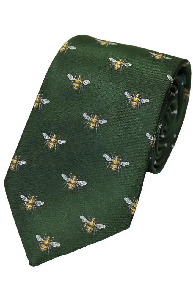 LA Smith Country Bees Silk Ties for Men - Premium Handmade Neckties for Business, Weddings & Formal Occasions