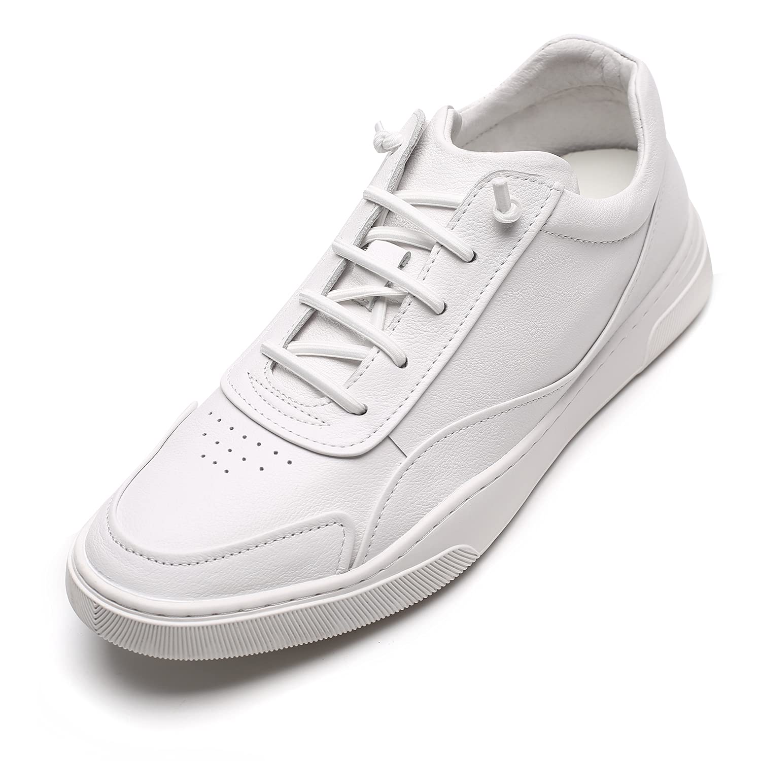 CHAMARIPA Men's Elevator Shoes - Casual Leather Sneakers for Height Increase (2.76 Inches) | Invisible Lift Dress Shoes for Work, Dating & Formal Occasions