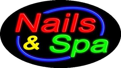 Handmade USA Glass Neon Sign for Nails & Spa #14017 | Salon Decor, Manicure Pedicure Station Lighting, Beauty Shop Wall Art