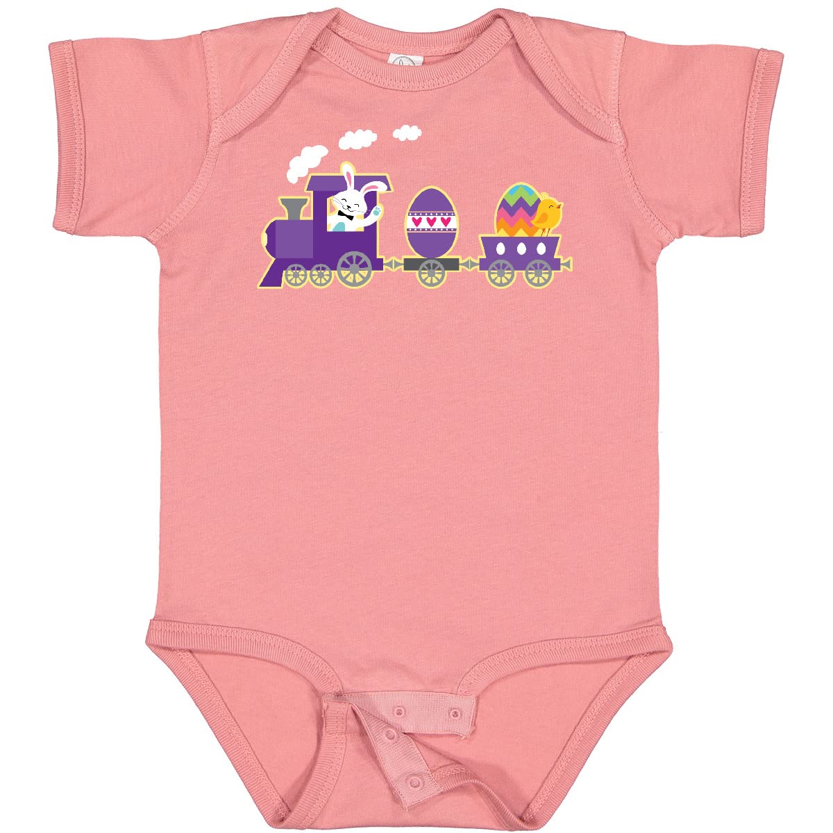 Inktastic Easter Bunny Rabbit Egg Train Baby Bodysuit - Cute Easter Outfit for Infants & Toddlers - Perfect for Easter Egg Hunts, Family Photos & Holiday Celebrations