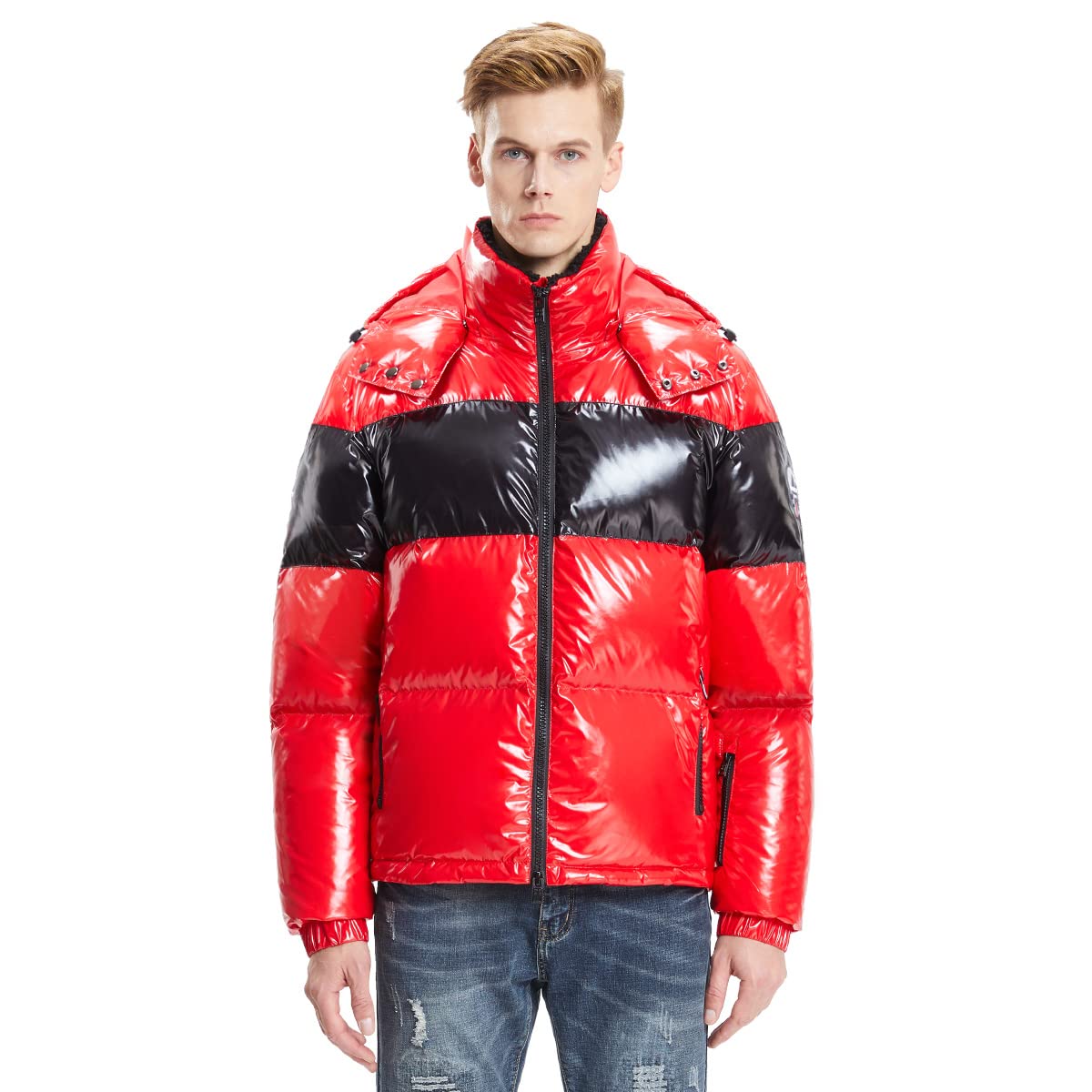 Extreme Pop Men's Hooded Goose Down Jacket - Premium UK Brand Winter Coat - Fast DHL Delivery 3-5 Days - Ideal for Skiing, Hiking & Cold Weather Outdoor Activities