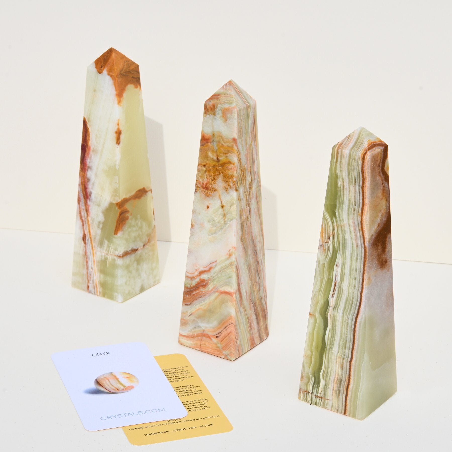 Natural Green Onyx Crystal Obelisk Tower - Feng Shui Healing Stone for Home & Office Decor, Meditation & Spiritual Energy
