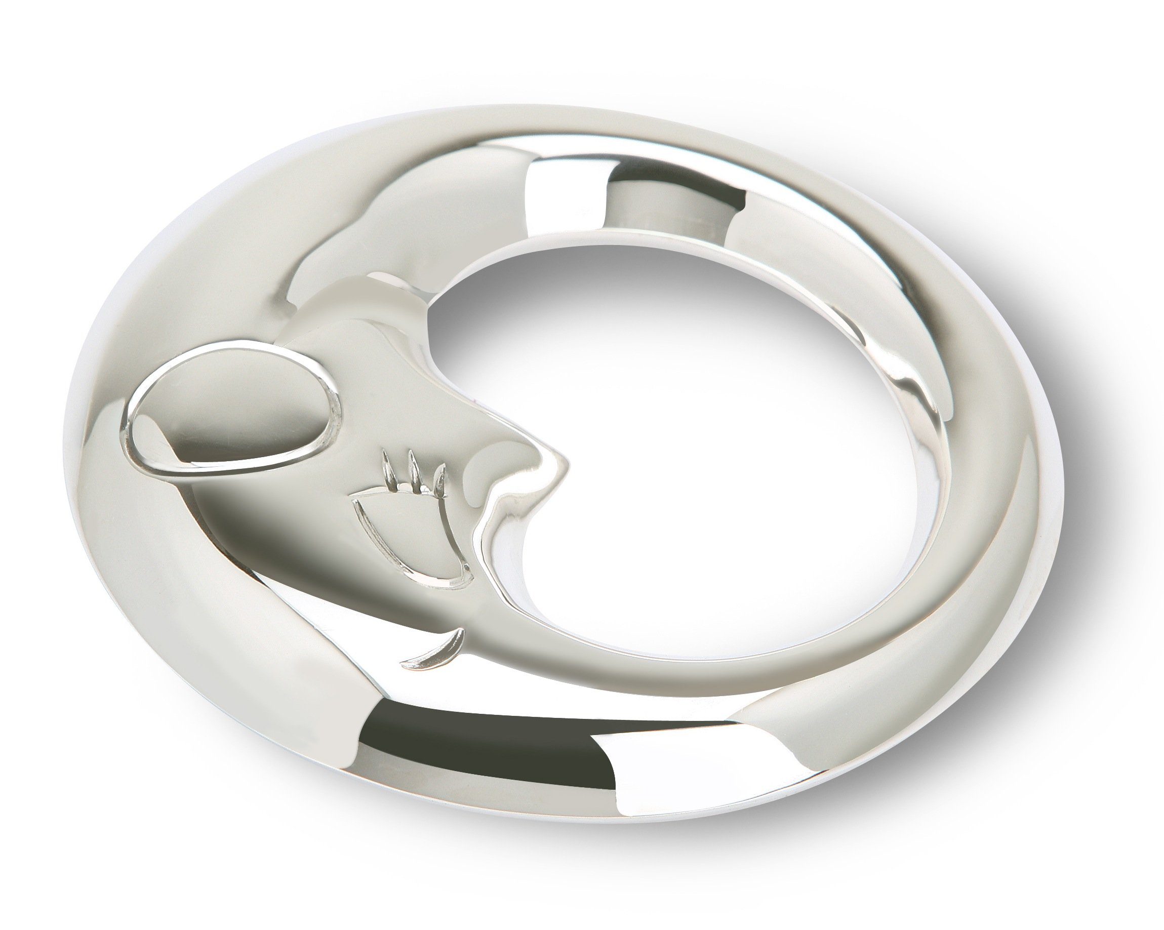 Sterling Silver Moon Rattle for Newborn Babies - Non-Tarnishing, Durable & Engravable Baby Gift Set in Elegant Gift Box | Perfect Christening, Baby Shower & First Birthday Present