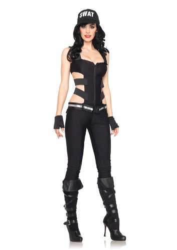 Leg Avenue Women's Sniper Catsuit Costume - Sexy Fitted Full Bodysuit for Halloween, Cosplay & Parties | Perfect for Costume Events, Themed Nights & Role Play