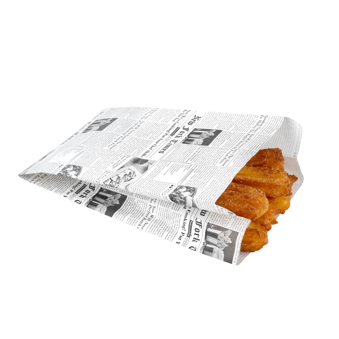 Eco-Friendly Newsprint Paper French Fry & Snack Bags - 5