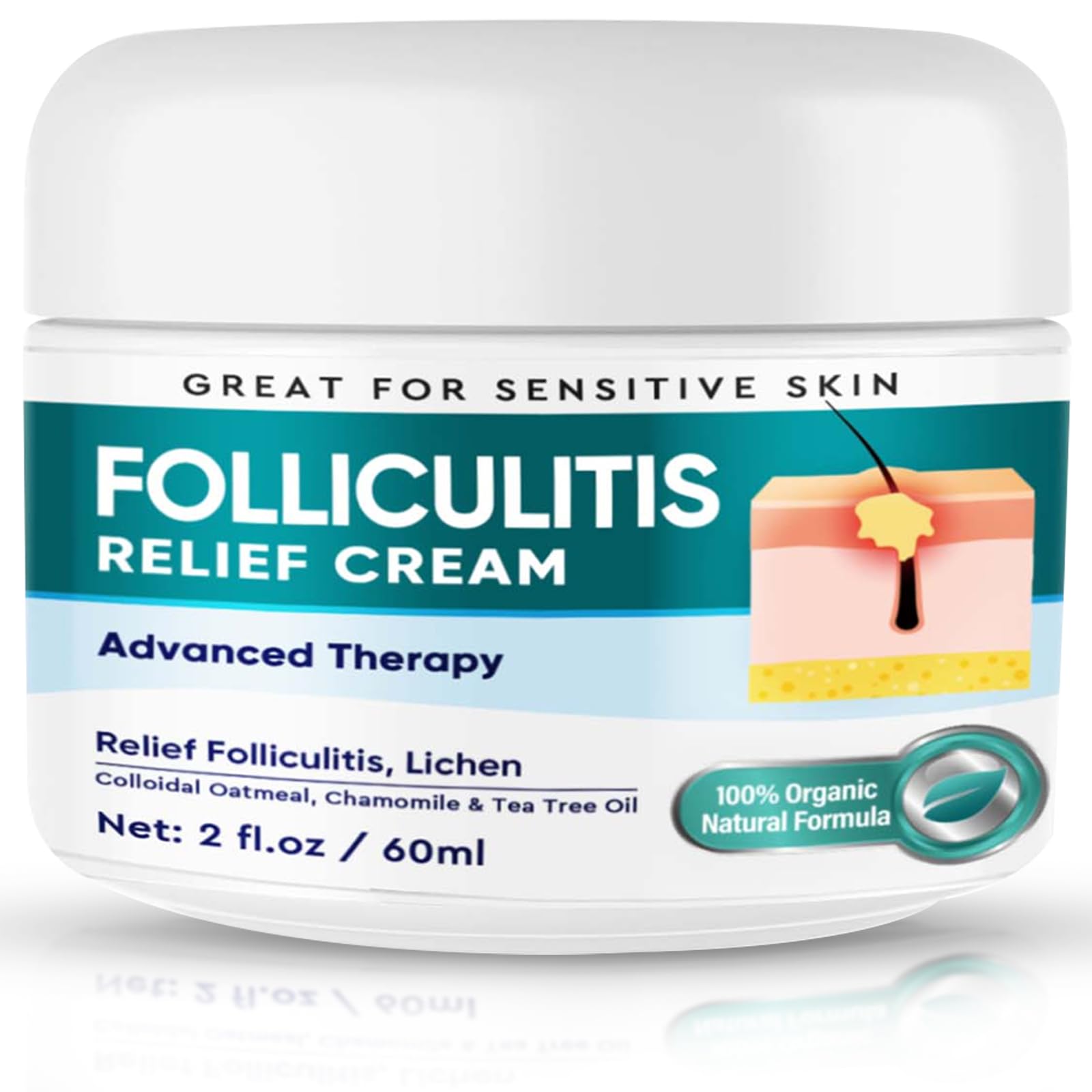 Dijkoo Folliculitis Treatment Cream for Face & Body - Severe Bumps & Irritation Relief for Men & Women - 60g - Soothes Razor Burns, Ingrown Hairs & Skin Inflammation | Perfect for Post-Shaving & Hair Removal Care