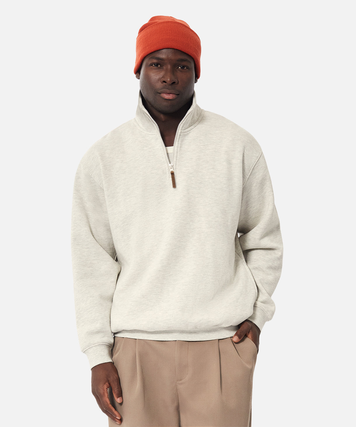 Staunton Tracktop Jacket - Oatmeal Marle Color - Stylish & Comfortable Men's Athletic Wear for Running, Gym & Casual Outfits