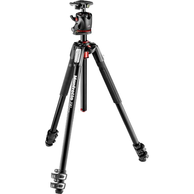 Manfrotto 190 Aluminum 3-Section Tripod with XPRO Ball Head - Professional Camera Tripod for Photography & Videography - Perfect for Outdoor Shooting, Travel & Studio Use
